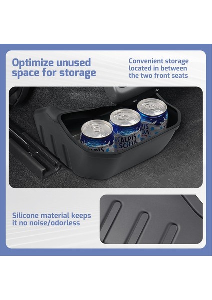 Tesla Model 3 Highland 2024 Için Arka Merkez Konsol Organizatörü Arka Koltuk Saklama Kutusu Çöp Kutusu Arka 2 Sıra Koltuk Organizatör (Yurt Dışından) indirimleri