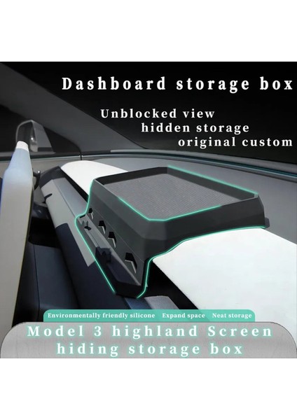 Tesla Model 3 Highland 2024 Gösterge Paneli Saklama Kutusu Için Ekran Saklama Kutusunun Arkasındaki Orta Konsol Organizatörü (Yurt Dışından) fırsatları