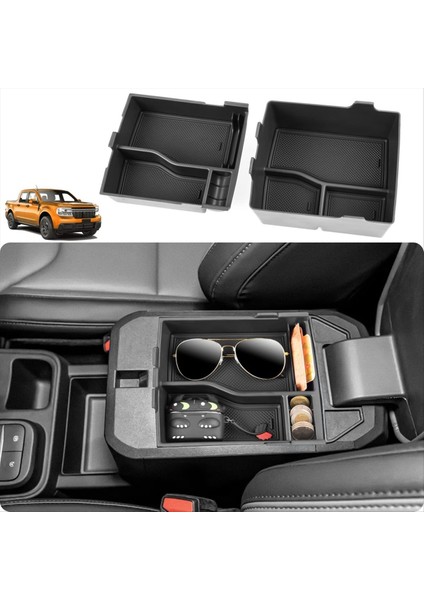 Ford Maverick Için Orta Konsol Organizatör Tepsisi 2022 2023 2024 Aksesuarlar Kolçak Saklama Kutusu Para Konteyneri 2 Pcs (Yurt Dışından) fırsatları