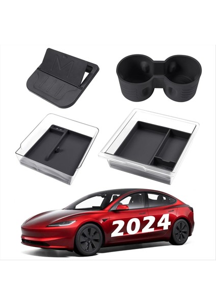 Tesla Model 3 Highland 2024 Aksesuar Kupası Tutucu Için Orta Konsol Organizatör Tepsisi Kol Kolçak Gizli Saklama Kutusu (Yurt Dışından) fiyatları