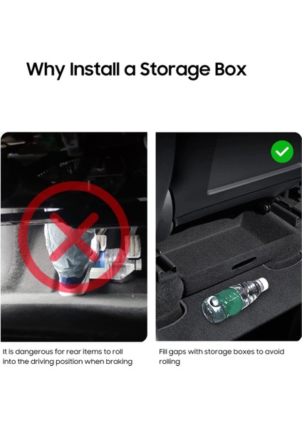 Tesla Model Y 2020 2021 2022 Flocked Keçe Tepsisi Gizli Saklama Kutusu Kapak Çöp Kutusu (Yurt Dışından) indirimleri