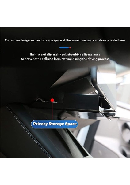 Tesla Model 3 Model Y 2021-2023 Aksesuarlar Için Ekran Depolama Organizatör Kutusu Anahtar Kart Gadget Depolama Büyük Alan (Yurt Dışından) indirimleri
