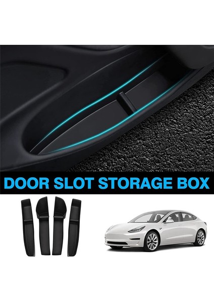 Tesla Model 3 Için 2017-2023 Kapı Yan Depolama Kutusu Kapı Tutucu Kolçak Tepsisi Organizatör Ön ve Arka Kapı Siyah 4 Pcs (Yurt Dışından) fiyatları