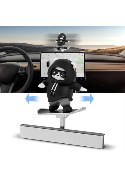 Tesla Model Y/3/cybertruck 2017-2026 Aksesuarları Için Kayma Kaykay Ayı Araba Iç Kontrol Ekran Dekorasyonu (Yurt Dışından) fırsatları