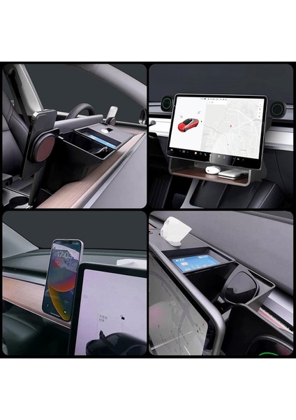 Tesla Model 3 Için Merkez Konsolu Organizatörü Model Y 2017-2024 Manyetik Telefon Tutucusu ile Ekran Depolama Kutusunun Altında (Yurt Dışından) fiyatları
