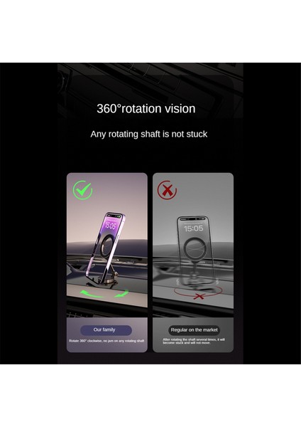 Araba Için Manyetik Telefon Tutucusu Güçlü Manyetik 360 ° Dönme All-Metal Telefon Tutucu Telefon Gümüş (Yurt Dışından)