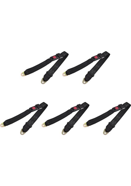 5x Siyah Ayarlanabilir Iki Nokta Otomatik Araç Güvenliği Emniyet Kemeri Kova Emniyet Belmeliği (Yurt Dışından)