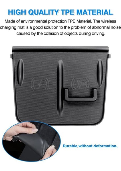 Tesla Model Y Model 3 2021 2022 Merkez Konsol Kablosuz Şarj Cihazı Mat - Kablosuz Şarj Mat Anti -Kayma Ped (Yurt Dışından) fiyatları