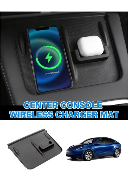 Tesla Model Y Model 3 2021 2022 Merkez Konsol Kablosuz Şarj Cihazı Mat - Kablosuz Şarj Mat Anti -Kayma Ped (Yurt Dışından) indirimleri