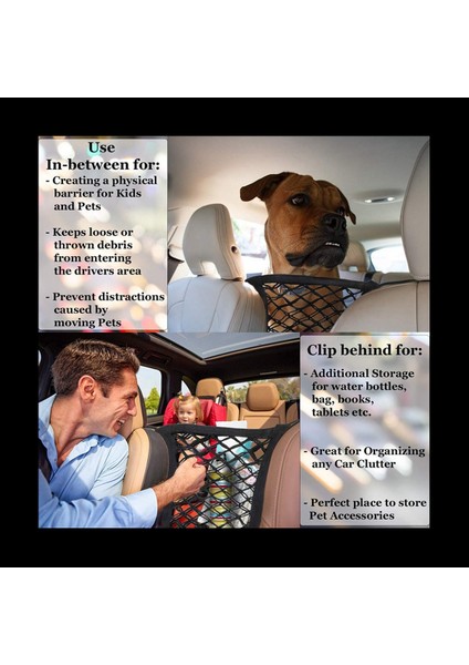 5x 3 Katmanlı Araba Örgüsü Uzanabilir Koltuk Arka Çanta Arka Koltuk Evcil Hayvan Çocuklarının Bariyeri Kargo Dokusu Çanta Sahibi (Yurt Dışından)