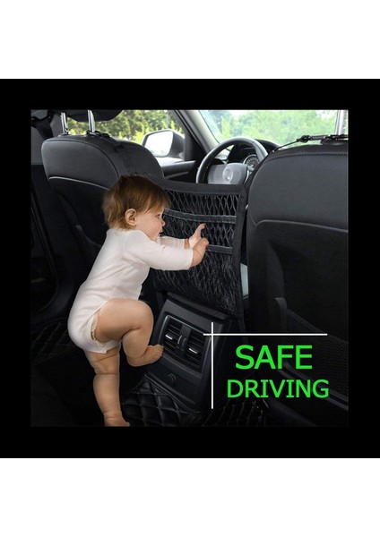 5x 3 Katmanlı Araba Örgüsü Uzanabilir Koltuk Arka Çanta Arka Koltuk Evcil Hayvan Çocuklarının Bariyeri Kargo Dokusu Çanta Sahibi (Yurt Dışından) fırsatları