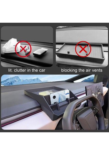 Tesla Cybertruck 2024 Için Merkez Konsol Organizatörü Ekran Depolama Tepsisi Gösterge Tablosu Gizli Kutu Aksesuarları (Yurt Dışından) fiyatları