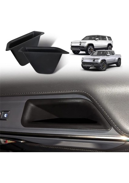 Kapı Tarafı Saklama Kutusu Rivian R1T/R1S Aksesuarları Için Kapı Tepsisi Organizatör Ikincil Saklama Kutusu - 2 Pcs Siyah (Yurt Dışından) fiyatları