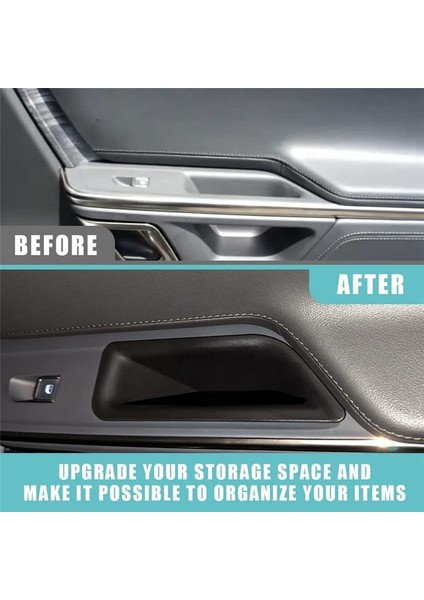 Kapı Tarafı Saklama Kutusu Rivian R1T/R1S Aksesuarları Için Kapı Tepsisi Organizatör Ikincil Saklama Kutusu - 2 Pcs Siyah (Yurt Dışından) fırsatları