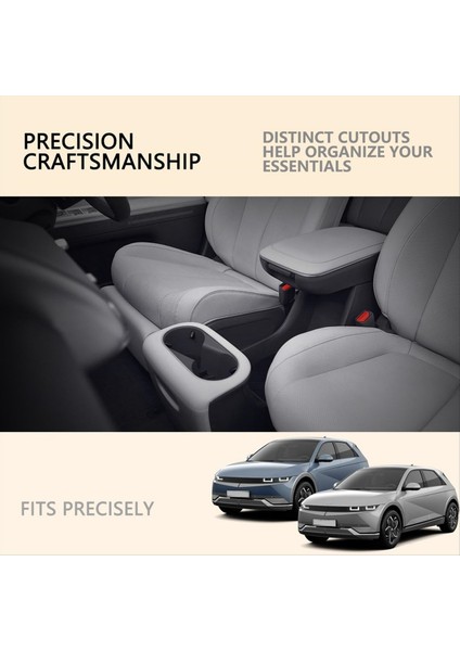 Hyundai Ioniq 5 2022-2024 Için Fincan Tutucu ve Kaymaz Mat Alt Tepsisi Aksesuarları ile Merkez Konsol Organizatörü (Yurt Dışından) modelleri