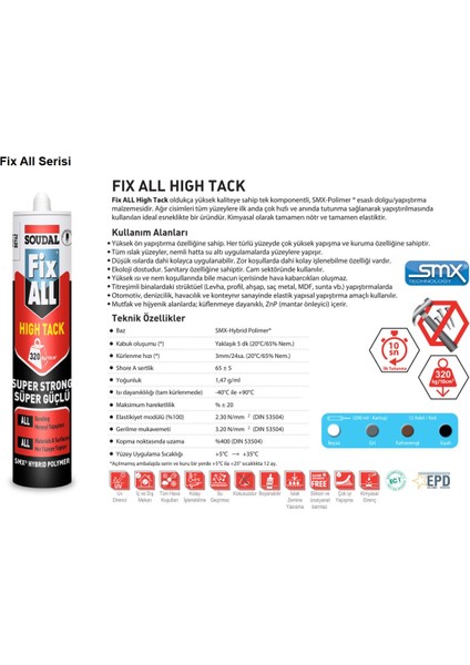 Fix All High Tack Crystal Şeffaf 290 ml fiyatları