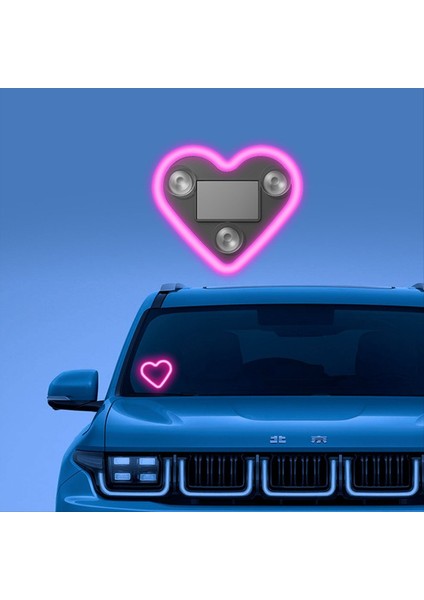 Araba LED Ortam Işık Aşk Kalp Güneş Araç Neon Üçgen Veya Arka Pencere Pembe Işık (Yurt Dışından) fiyatları