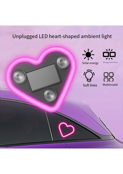 Araba LED Ortam Işık Aşk Kalp Güneş Araç Neon Üçgen Veya Arka Pencere Pembe Işık (Yurt Dışından) modelleri