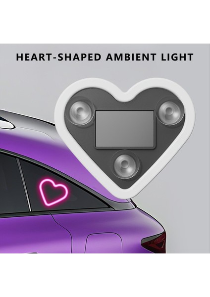 Araba LED Ortam Işık Aşk Kalp Güneş Araç Neon Üçgen Veya Arka Pencere Pembe Işık (Yurt Dışından) fırsatları