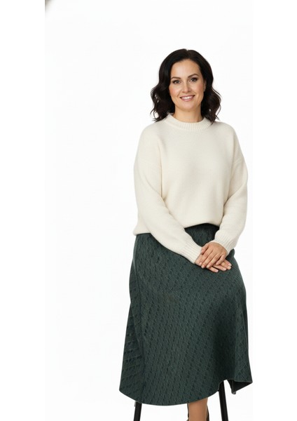 Kadın Kışlık Parçalı Anne Etek Balıksırtı Desenli Şardonlu Beli Lastikli Pamuklu Dokulu fırsatları