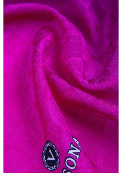 %57 Ipek %43 Pamuk Degrade Desenli Fuşya Renkli Şal - 70X190 Dikiş Tipi Italyan Dikişli modelleri