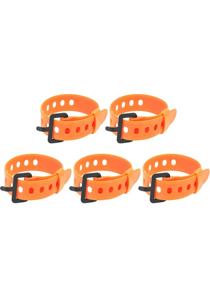 Kauçuk Gerilim Kayışı Mukavemetli Kargo Kemeri Spor Şişesi El Feneri Bagajı Için Kompakt Bağlar Turuncu (Yurt Dışından)