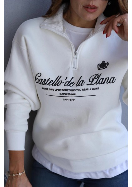 Ekru Fermuarlı Sweat fırsatları