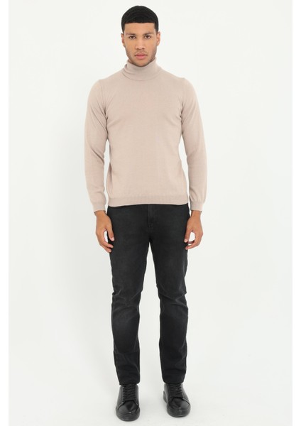 Bej Düz Tam Balıkçı Regular Fit Erkek Triko fiyatları