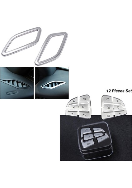 Abs Krom Gösterge Tablosu Klima Havalandırma Döşeme Çıkartmaları Araç Direksiyon Simidi Düğmesi Kapak Döşeme Çıkartmaları (Yurt Dışından) fiyatları