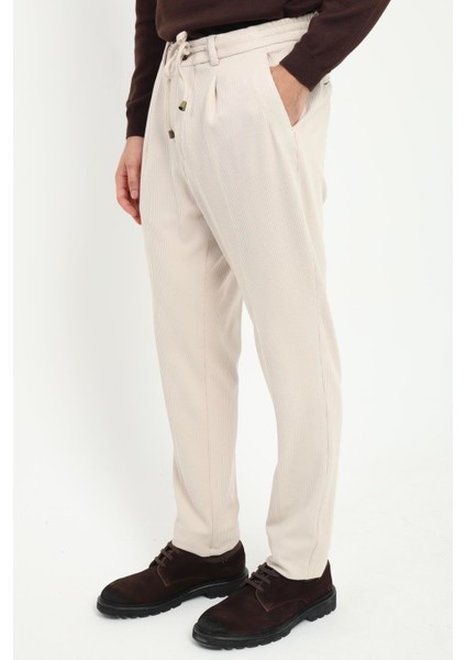 Bej Fitilli Slim Fit Erkek Pantolon fiyatları