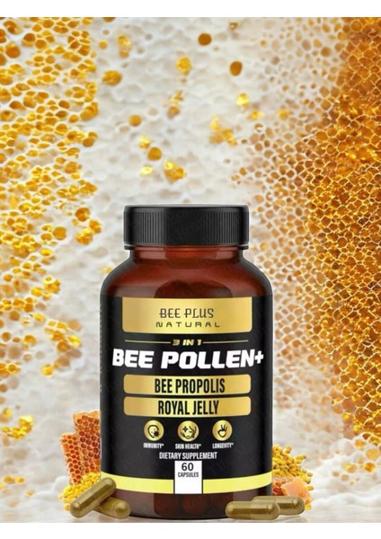 Bee Natural 60 Kapsül Polen,propolis,zerdeçal ve Tarçın Bulunan Beslenmeyi Destekleyen Takviye Edici Gıda modelleri