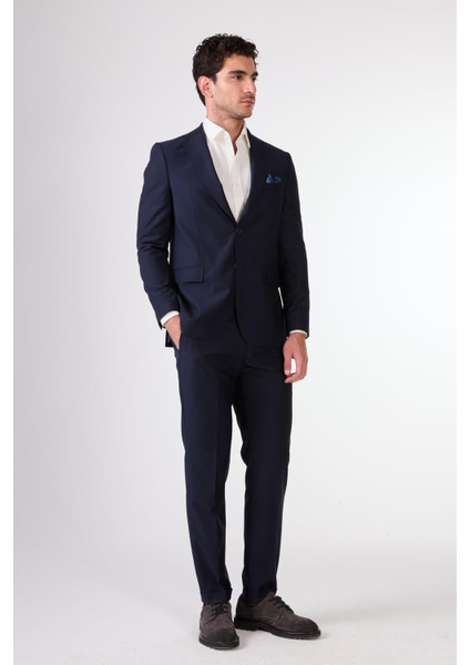 Lacivert Erkek Düz Mono Yaka Takım Elbise fiyatları