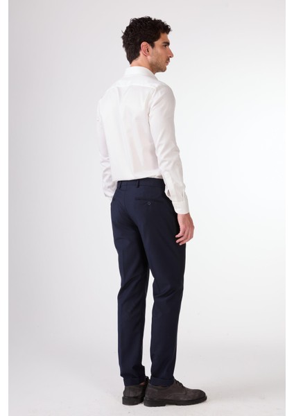 Lacivert Erkek Düz Mono Yaka Takım Elbise