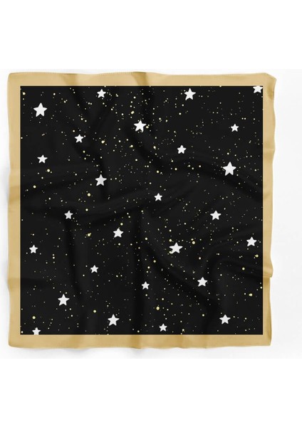B41 Kadın Yıldız Desenli Bandana 50X50 Siyah DG0341-22 Snz fiyatları