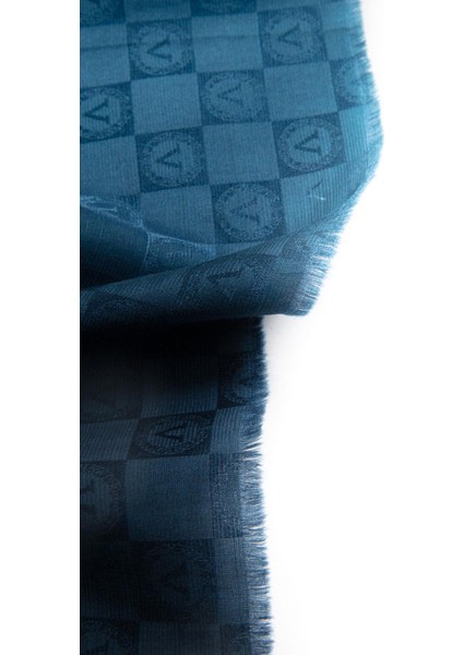 %57 Ipek %43 Pamuk Degrade Desenli Buz Mavisi Renkli Şal - 70X190 Dikiş Tipi Italyan Dikişli modelleri