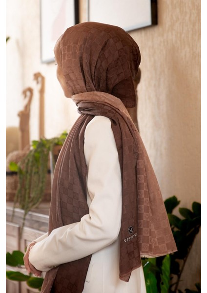 %57 Ipek %43 Pamuk Degrade Desenli Gold - Gold Renkli Şal - 70X190 Dikiş Tipi Italyan Dikişli