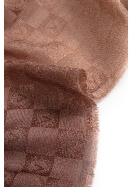 %57 Ipek %43 Pamuk Degrade Desenli Gold - Gold Renkli Şal - 70X190 Dikiş Tipi Italyan Dikişli modelleri