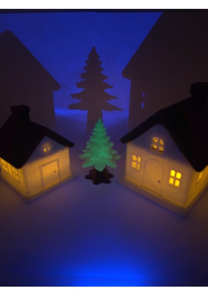 Kış Evleri Dekoratif 3'lü Set LED Tealight Aydınlatmalı Fosfor Katkılı modelleri