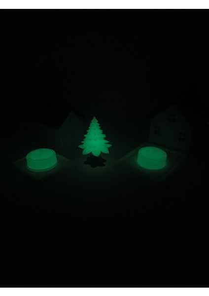 Kış Evleri Dekoratif 3'lü Set LED Tealight Aydınlatmalı Fosfor Katkılı indirimleri