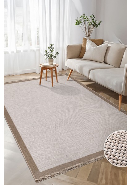 %100 Pamuk Yıkanabilir Modern Halı-Beyaz Vizon Düz Desenli, Toz Tutmayan Yumuşak Dokulu, Salon-Yatak Odası-Çocuk Odası ,halı,pamuk Halı ,düz Çerçeve Desenli Halı ,yıkanabilir Halı ,