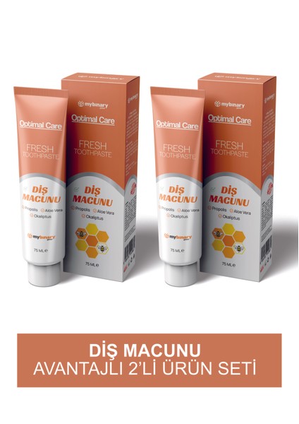 Optimal Care Aloe Vera ve Propolisli Florürsüz Diş Macunu 2 x 75 ml