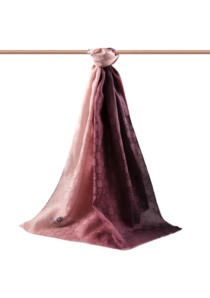 %57 Ipek %43 Pamuk Degrade Desenli Gül Kurusu Renkli Şal - 70X190 Dikiş Tipi Italyan Dikişli fiyatları