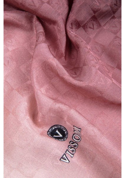 %57 Ipek %43 Pamuk Degrade Desenli Gül Kurusu Renkli Şal - 70X190 Dikiş Tipi Italyan Dikişli modelleri