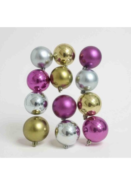 Yılbaşı Süs Topu 6 Çeşit 2 Şer Ad 6 Renk6 cm Küre