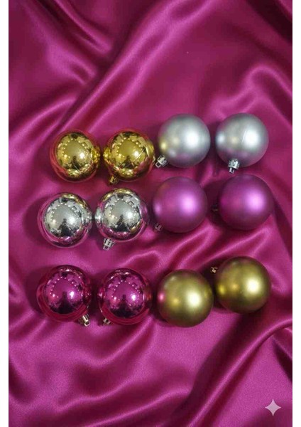 Yılbaşı Süs Topu 6 Çeşit 2 Şer Ad 6 Renk6 cm Küre fiyatları