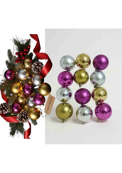 Yılbaşı Süs Topu 6 Çeşit 2 Şer Ad 6 Renk6 cm Küre modelleri
