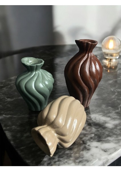Bohem Dalga Formlu Dekoratif 3’lü Vazo Seti fiyatları