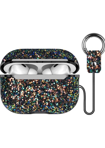 Onegif Airpods Pro 2 (2.nesil) Bright Simli Airpods Kapak - Siyah