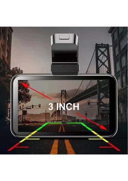 Araç Içi Kamera Wifi Özellikli Ekranlı Ön ve Geri Görüş Kameralı Mikrofonlu 3 Inç Hd modelleri