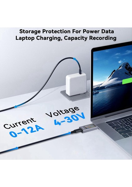 Kowsi USB C Test Cihazı Güç Ölçer, Büyük Renkli Ekranlı Dijital Multimetre, Voltaj ve Şarj Cihazları Için Mevcut Test Cihazı, Güç Bankaları (Yurt Dışından) indirimleri